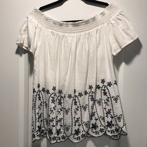 Off the Shoulder Embroidered Top